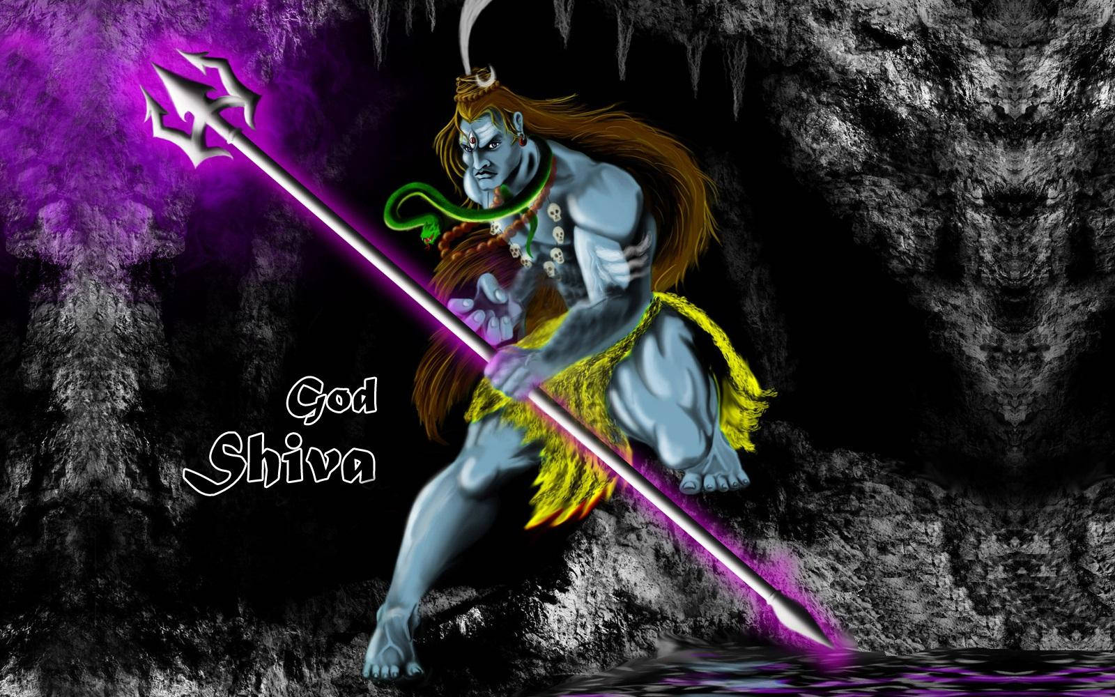 Angry Shiva Dark Cave Background