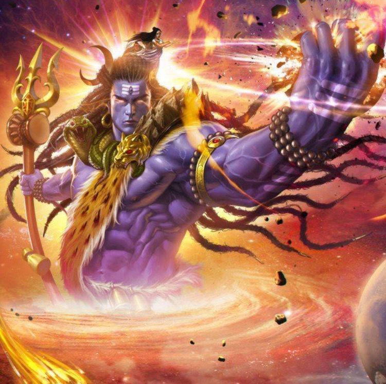 Angry Shiva Purple Body Background