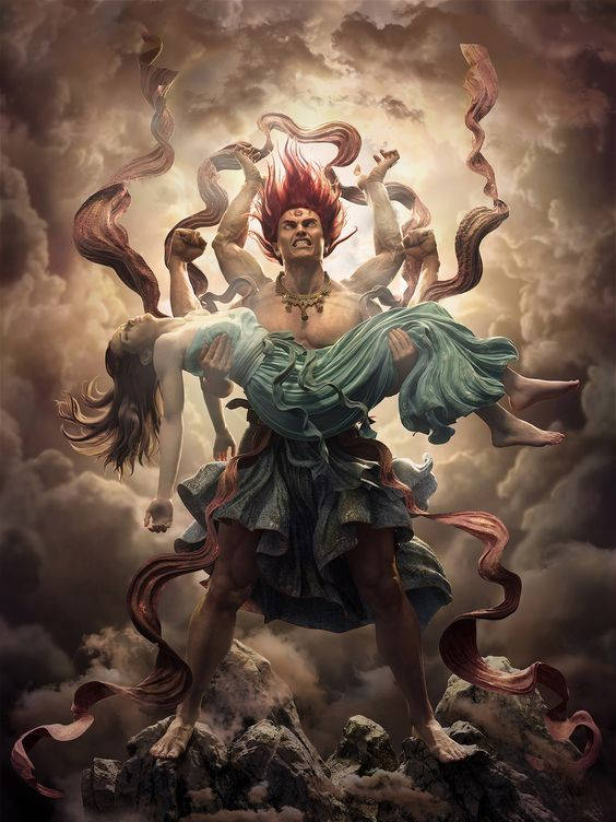 Angry Shiva Woman Art Background