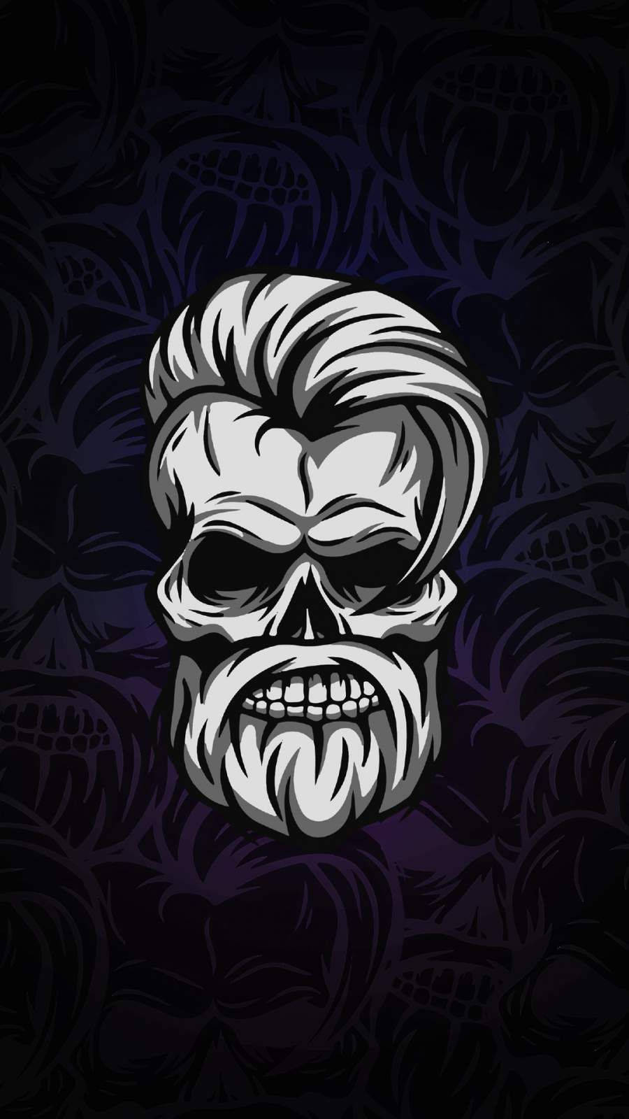 Angry Skull Beard Logo Digital Art