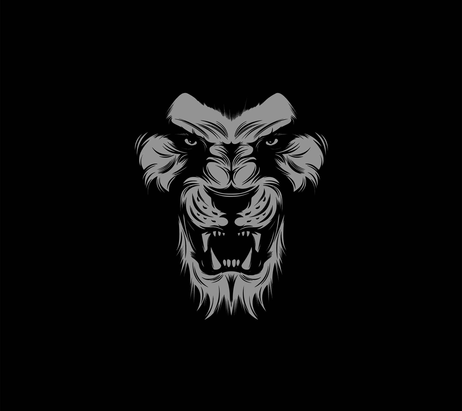 Angry Tiger Monochrome Face Background