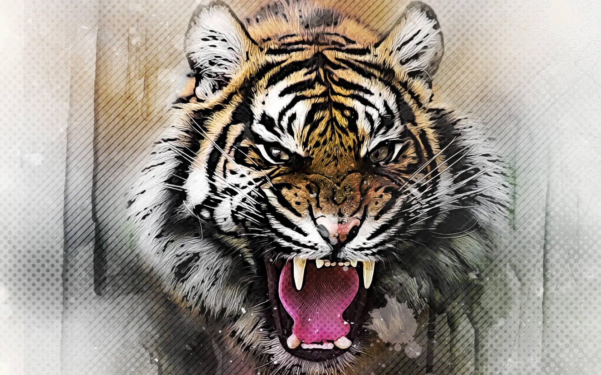 Angry Tiger Watercolor