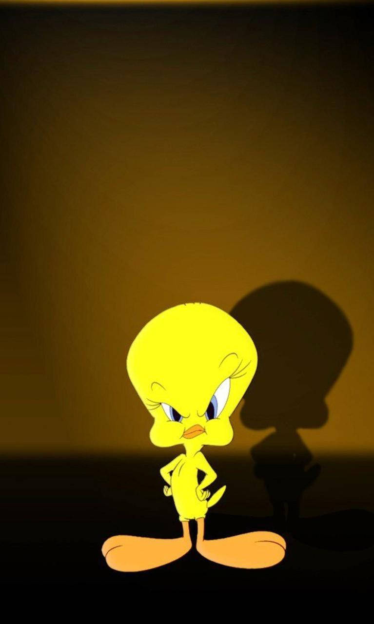 Angry Tweety Bird With Shadow Background