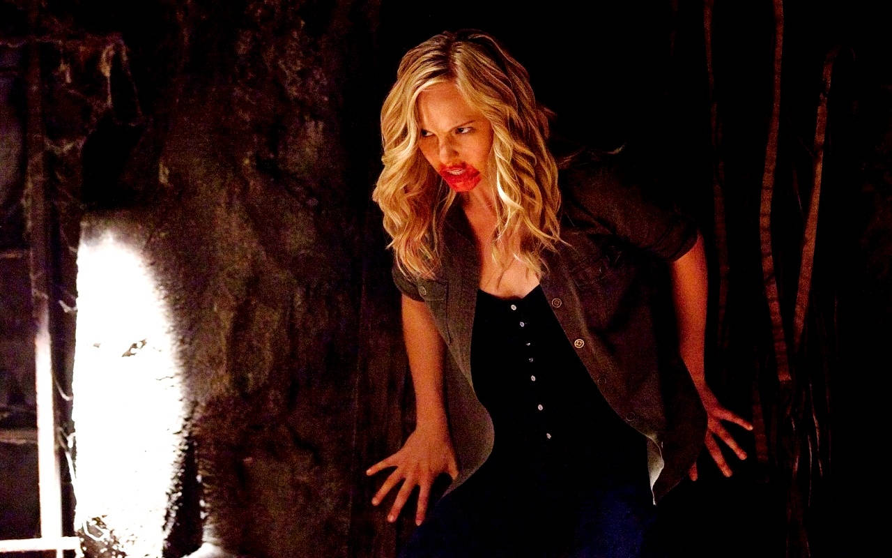 Angry Vampire Caroline Forbes Background