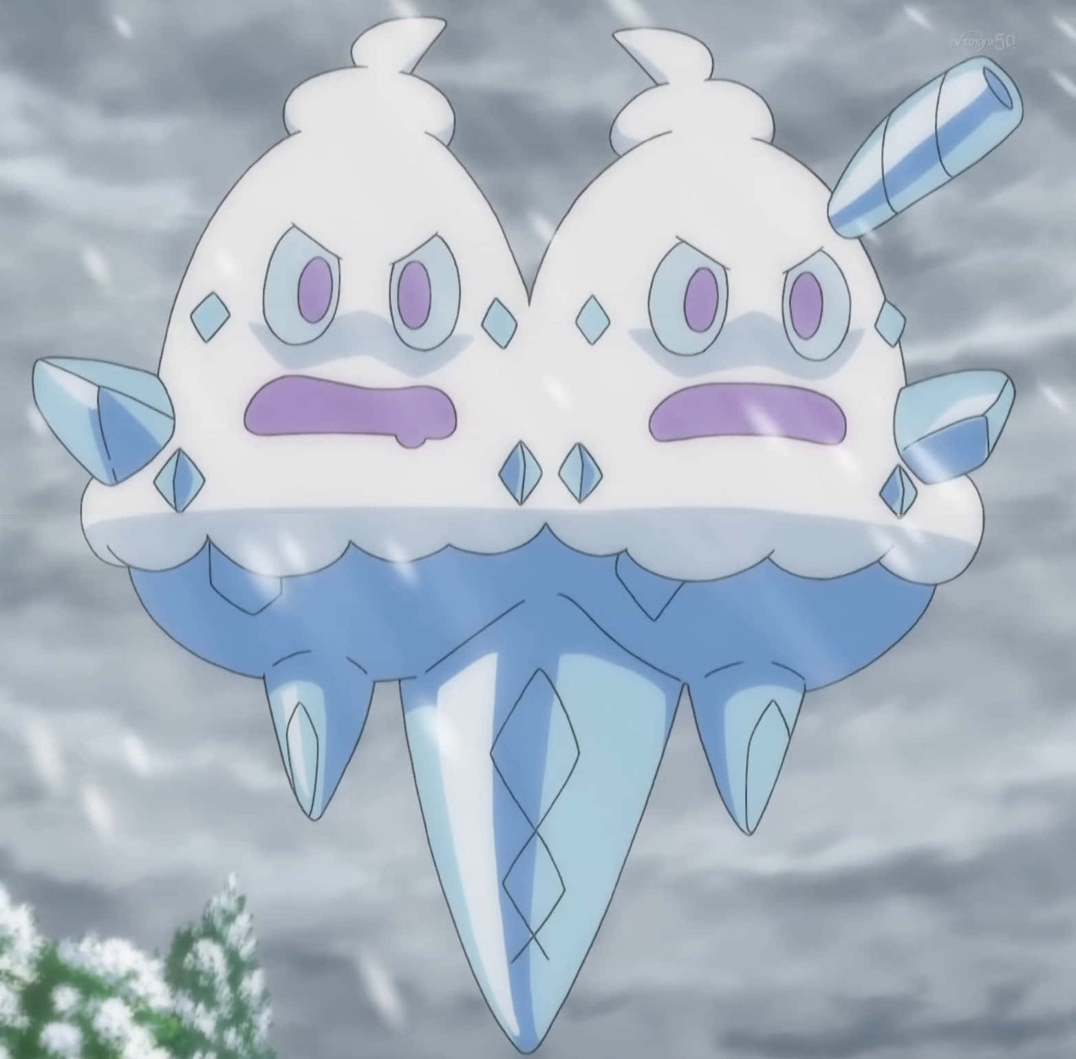 Angry Vanilluxe In Pokemon Background