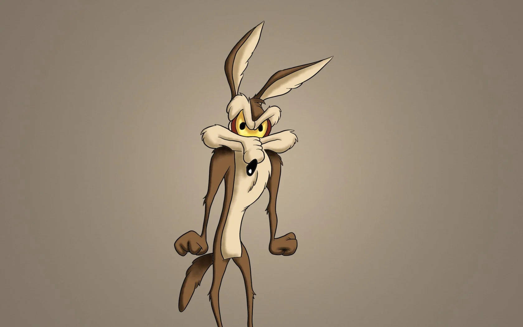 Angry Wile E Coyote In Gray Background