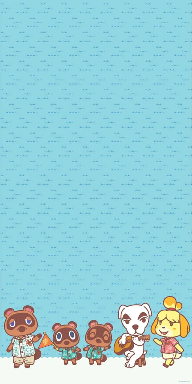 Animal Crossing Characters Blue Background Background
