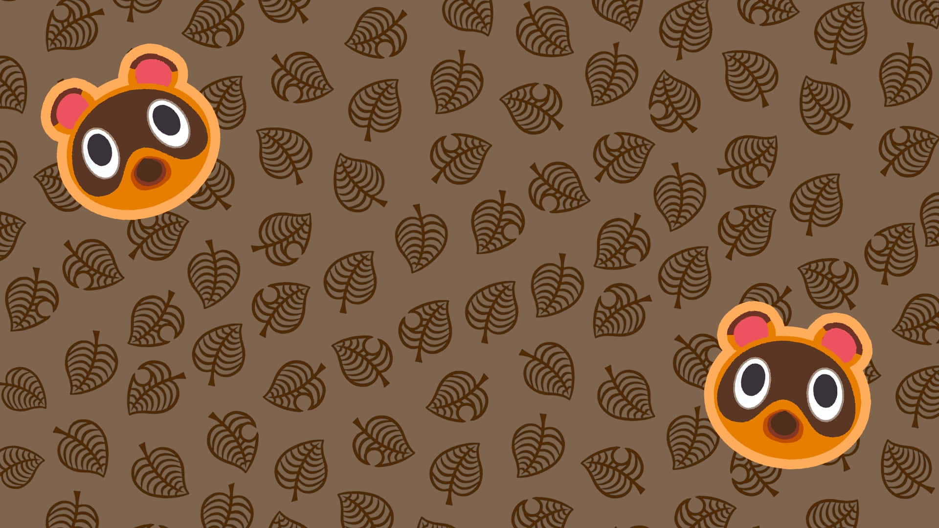 Animal Crossing Leaf Patternand Characters Background