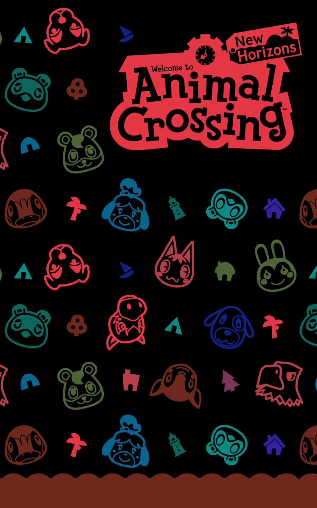 Animal Crossing New Horizons Character Silhouettes Background