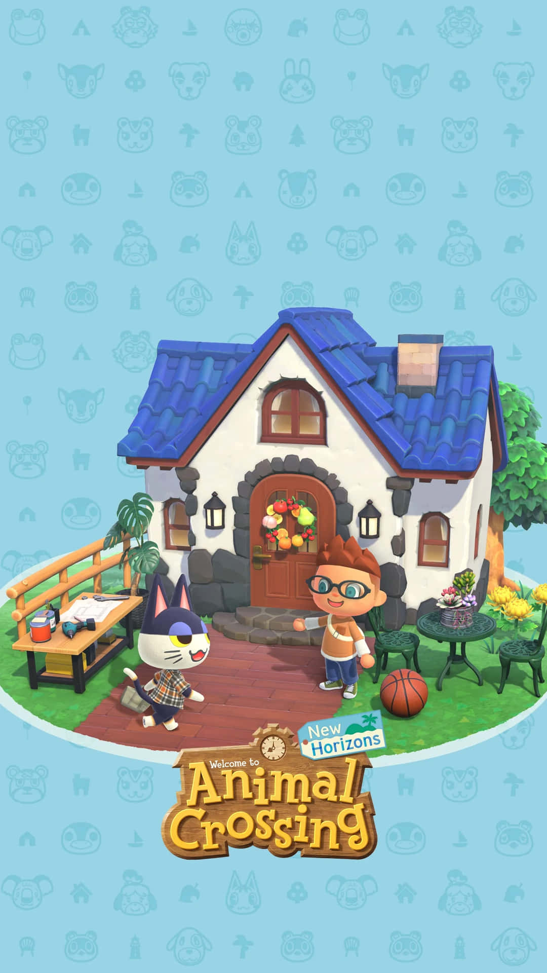Animal Crossing New Horizons Playerand Villager Background