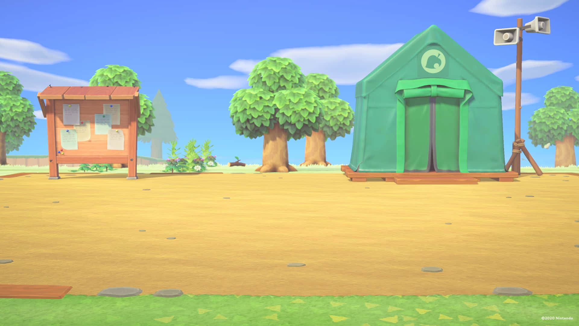 Animal Crossing New Horizons Resident Services Tent Background