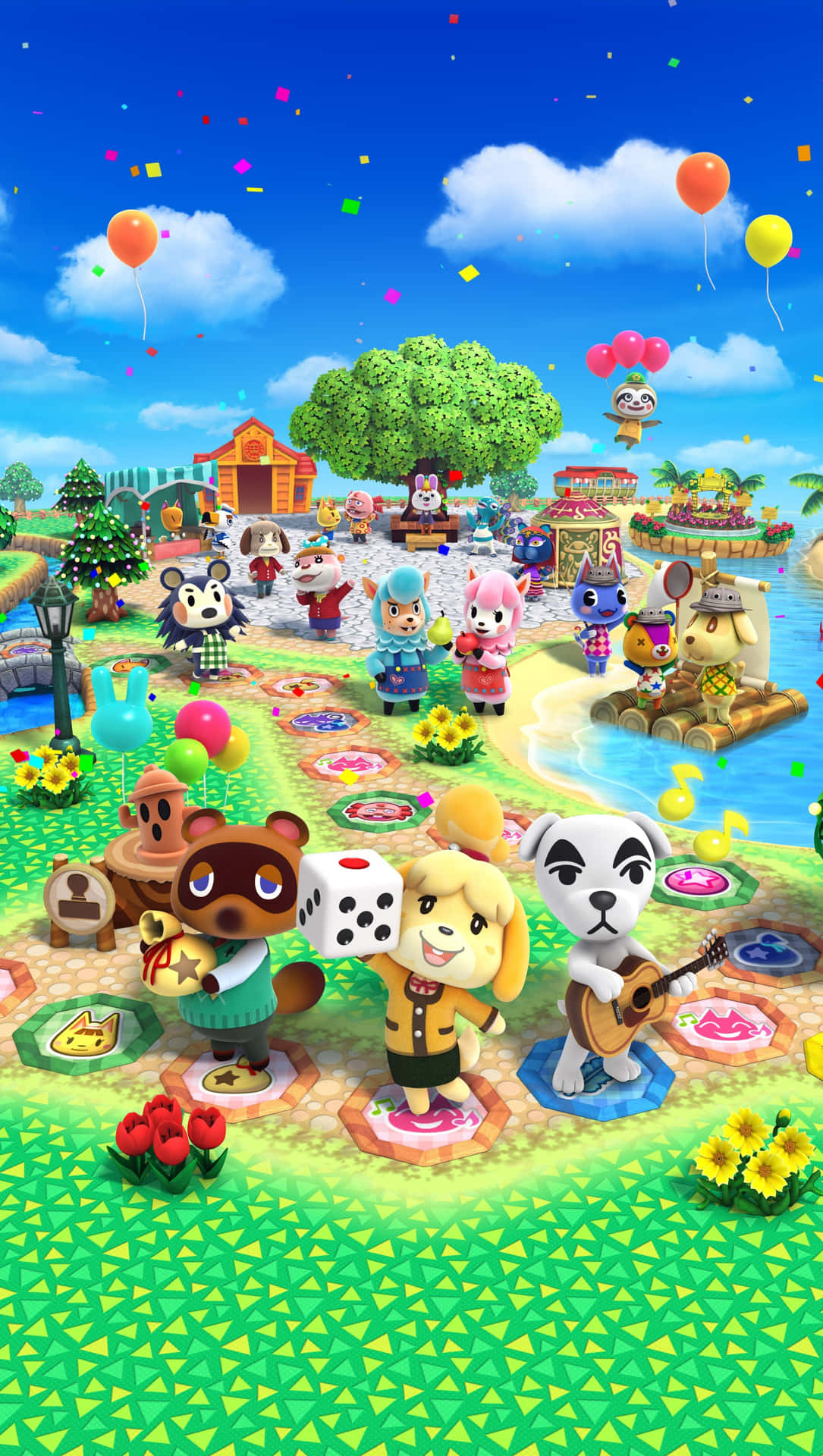 Animal Crossing New Horizons Vibrant Island Life Background