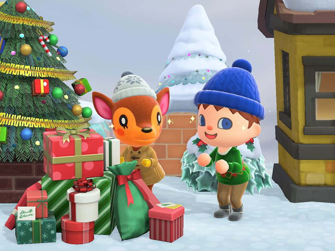 Animal Crossing Winter Fauna Background