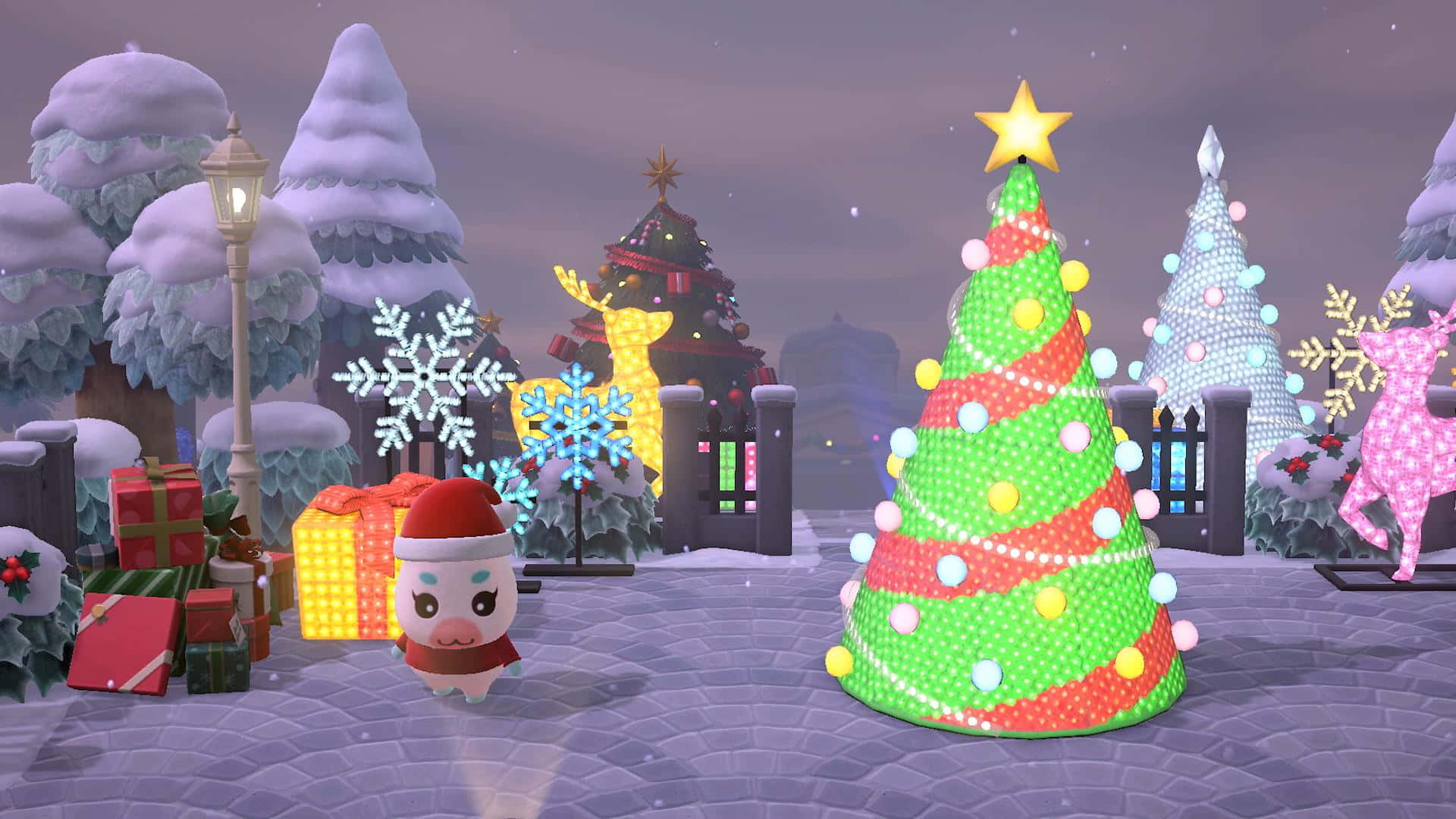 Animal Crossing Winter Flurry Background
