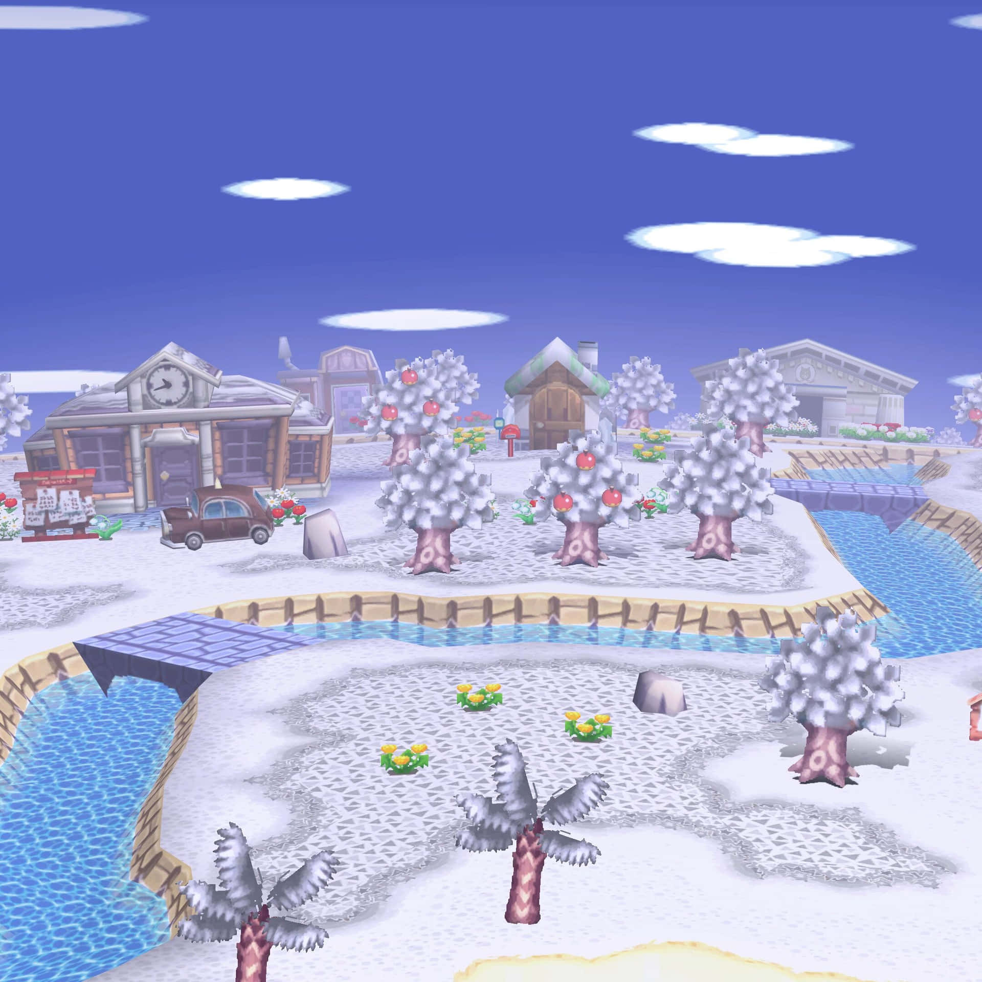 Animal Crossing Winter Pocket Camp Background