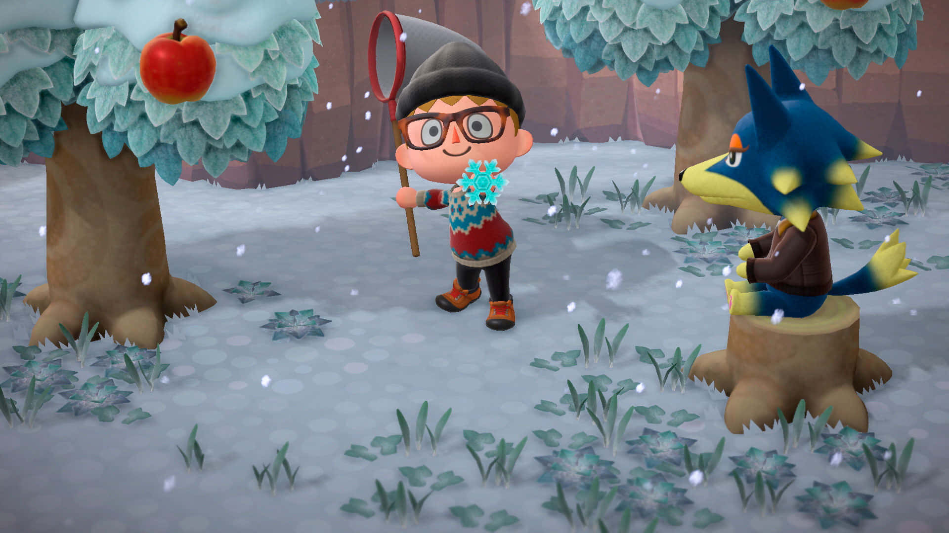 Animal Crossing Winter Wolfgang Background