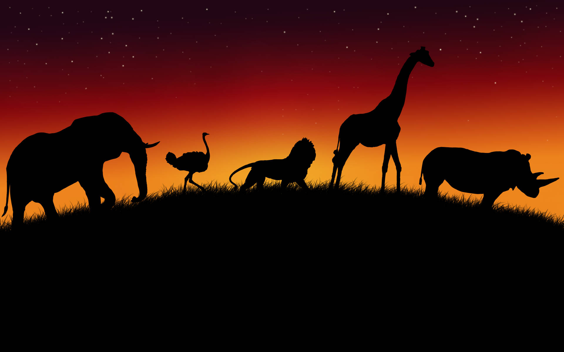 Animal Silhouette African Art Background