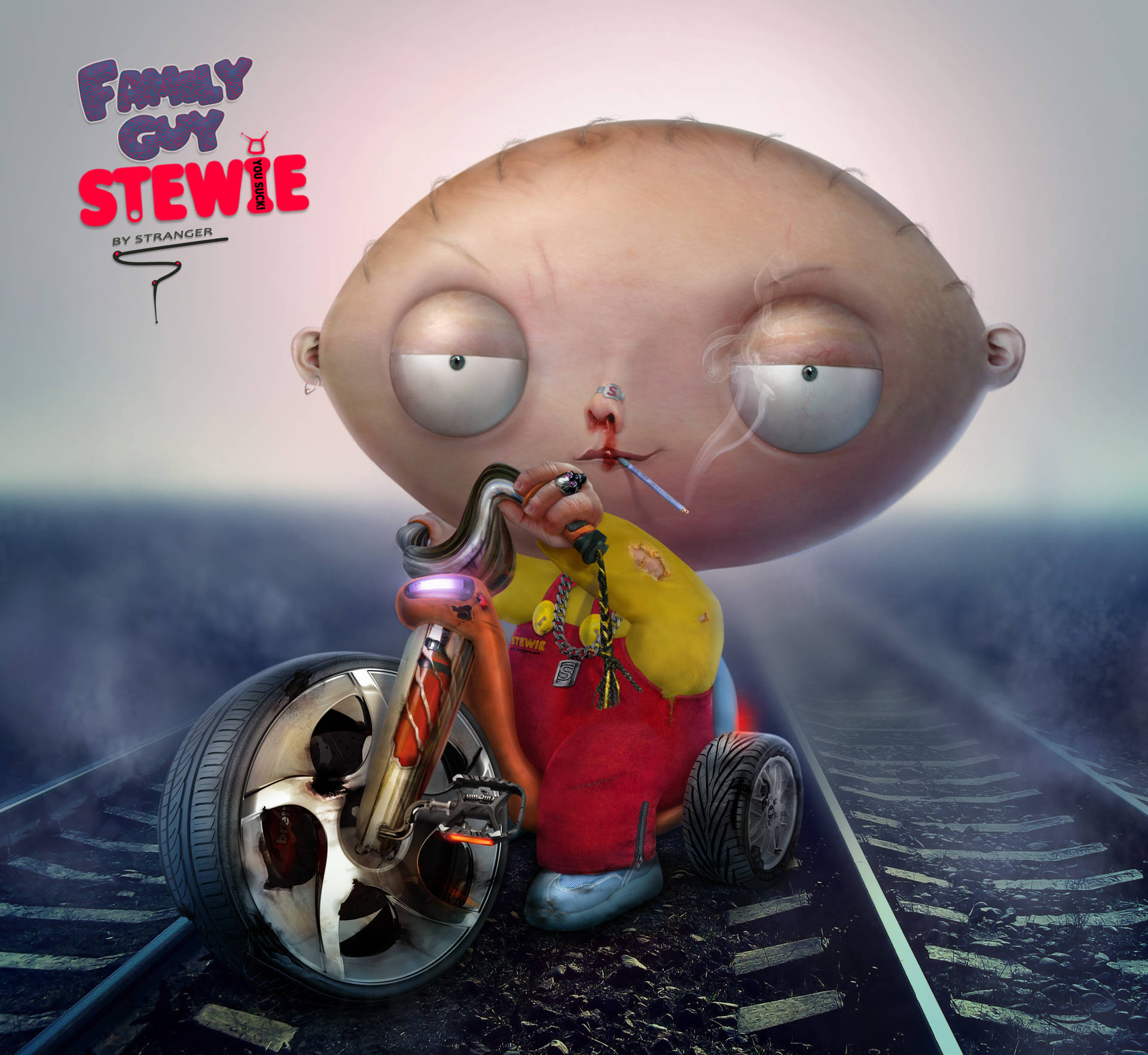 Animated 3d Artwork Of Stewie Griffin