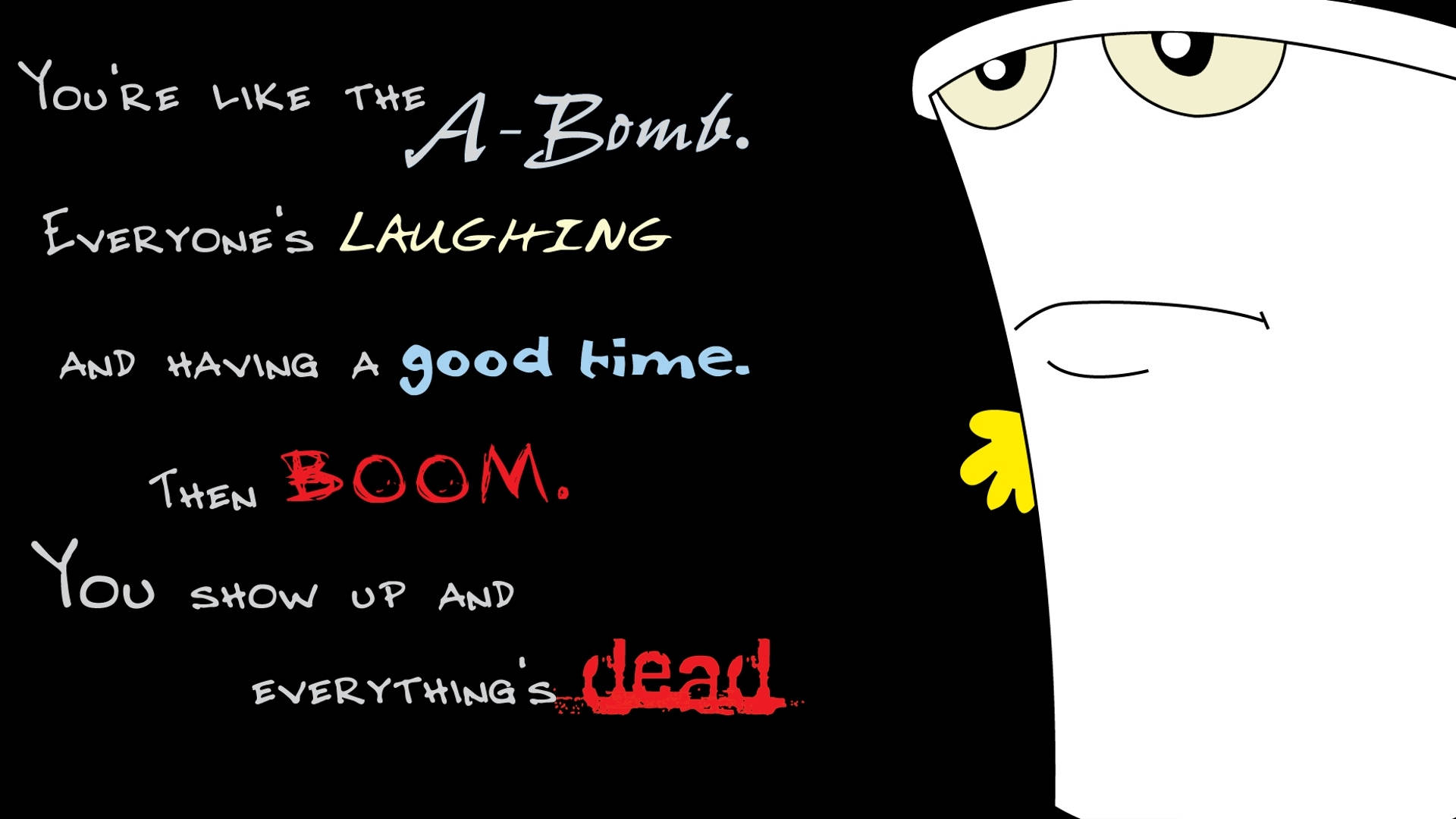 Animated Aqua Teen Hunger Force With A-bomb Background