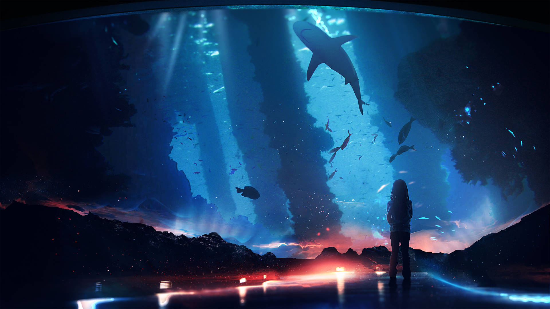 Animated Aquarium Scenery Background