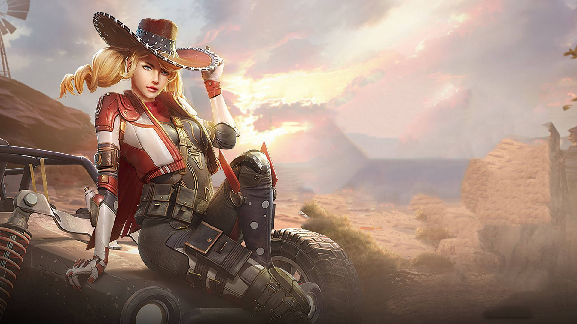 Animated Blonde Cowgirl Background