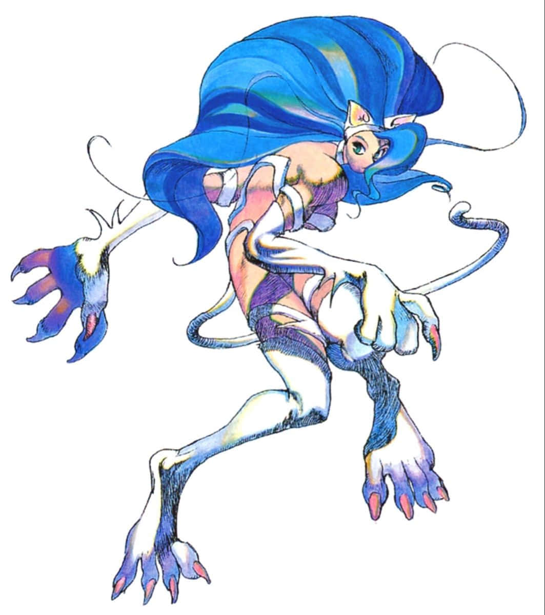 Animated Blue Haired Felicia Background
