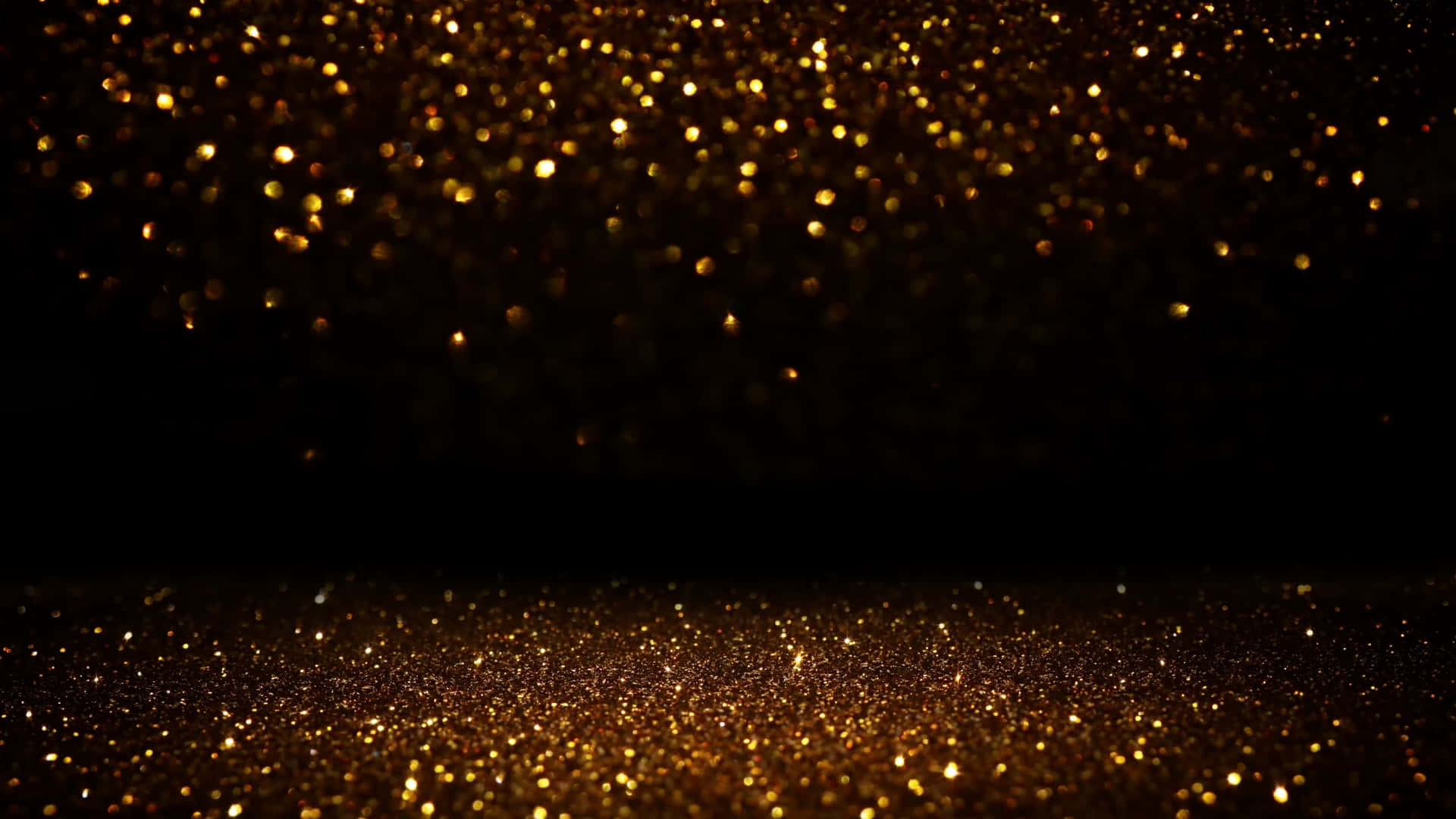 Animated Bokeh Black And Gold Glitter Background