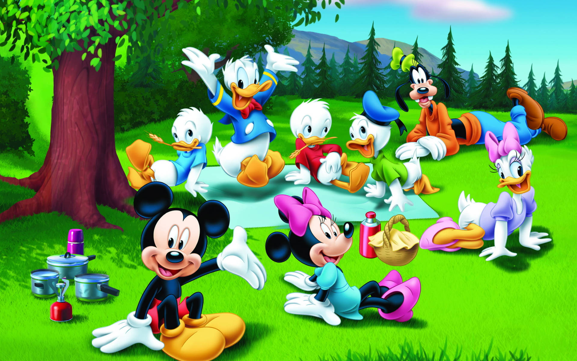 Animated Cartoon Disney Characters Background