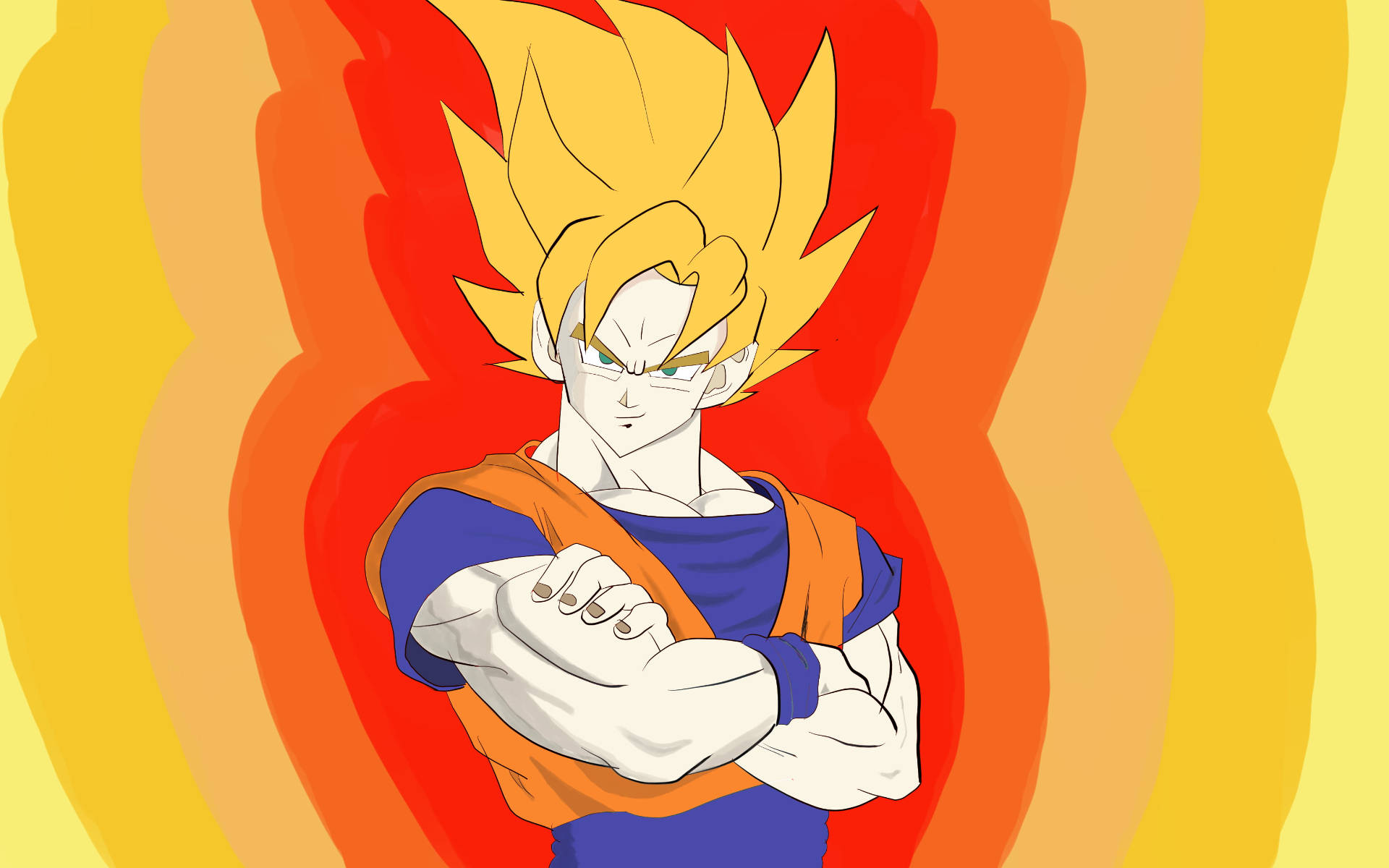 Animated Cartoon Goku Aura Background