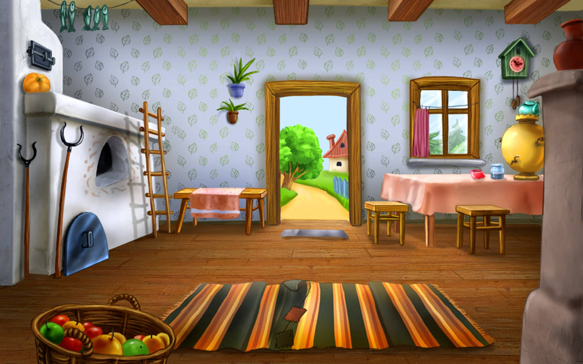 Animated Cartoon House Interior Background