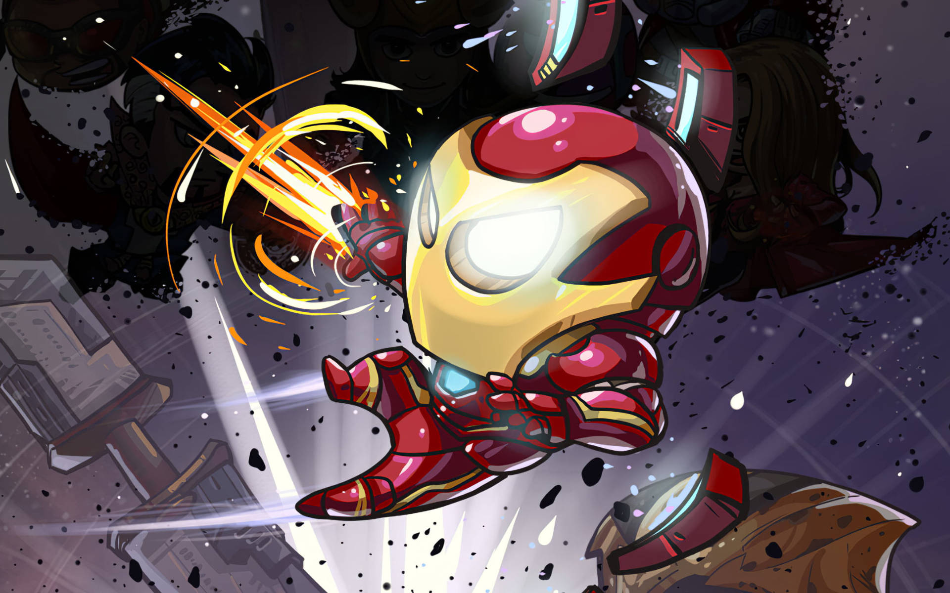 Animated Cartoon Iron Man Background