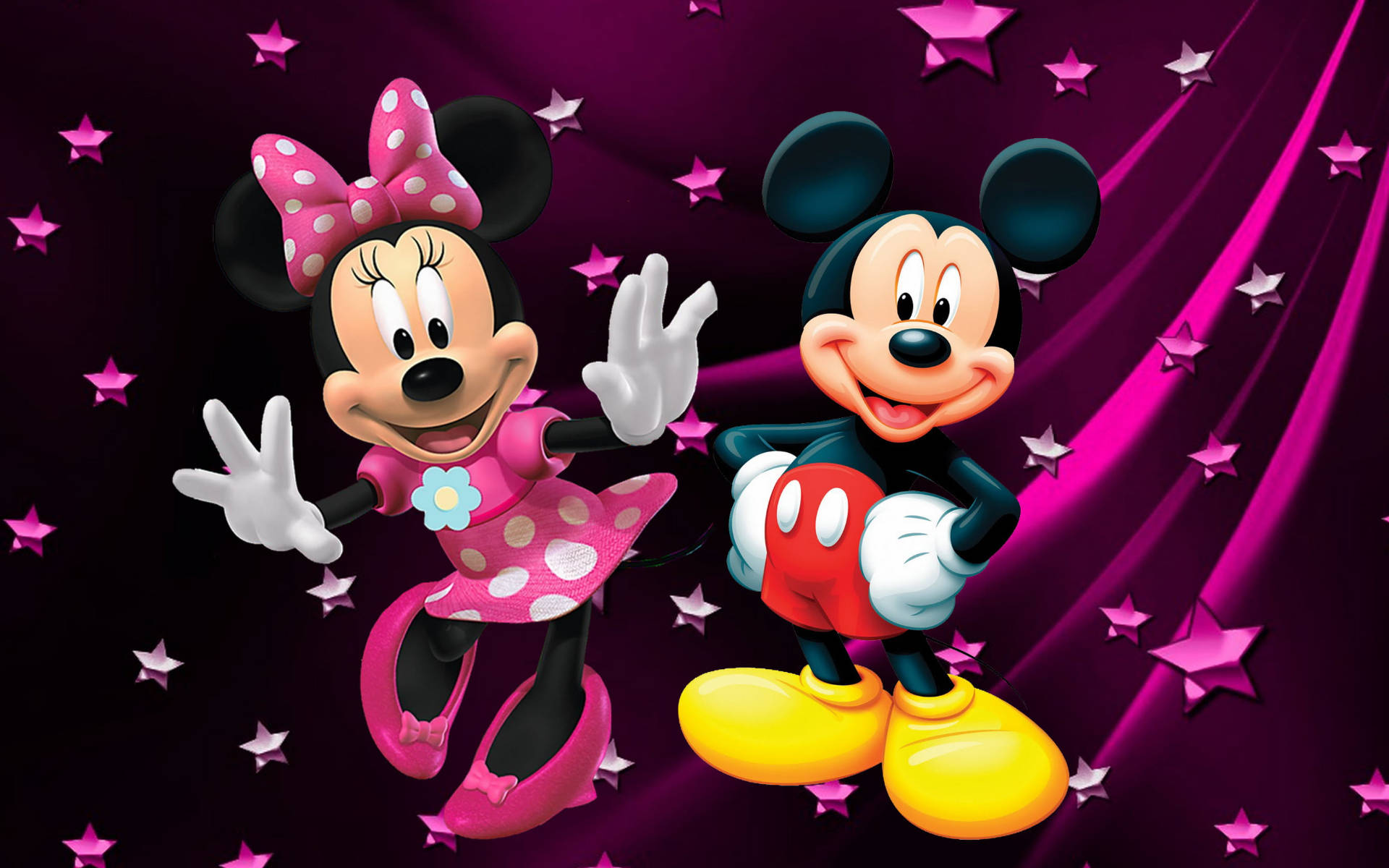 Animated Cartoon Mickey And Minnie Mouse Background