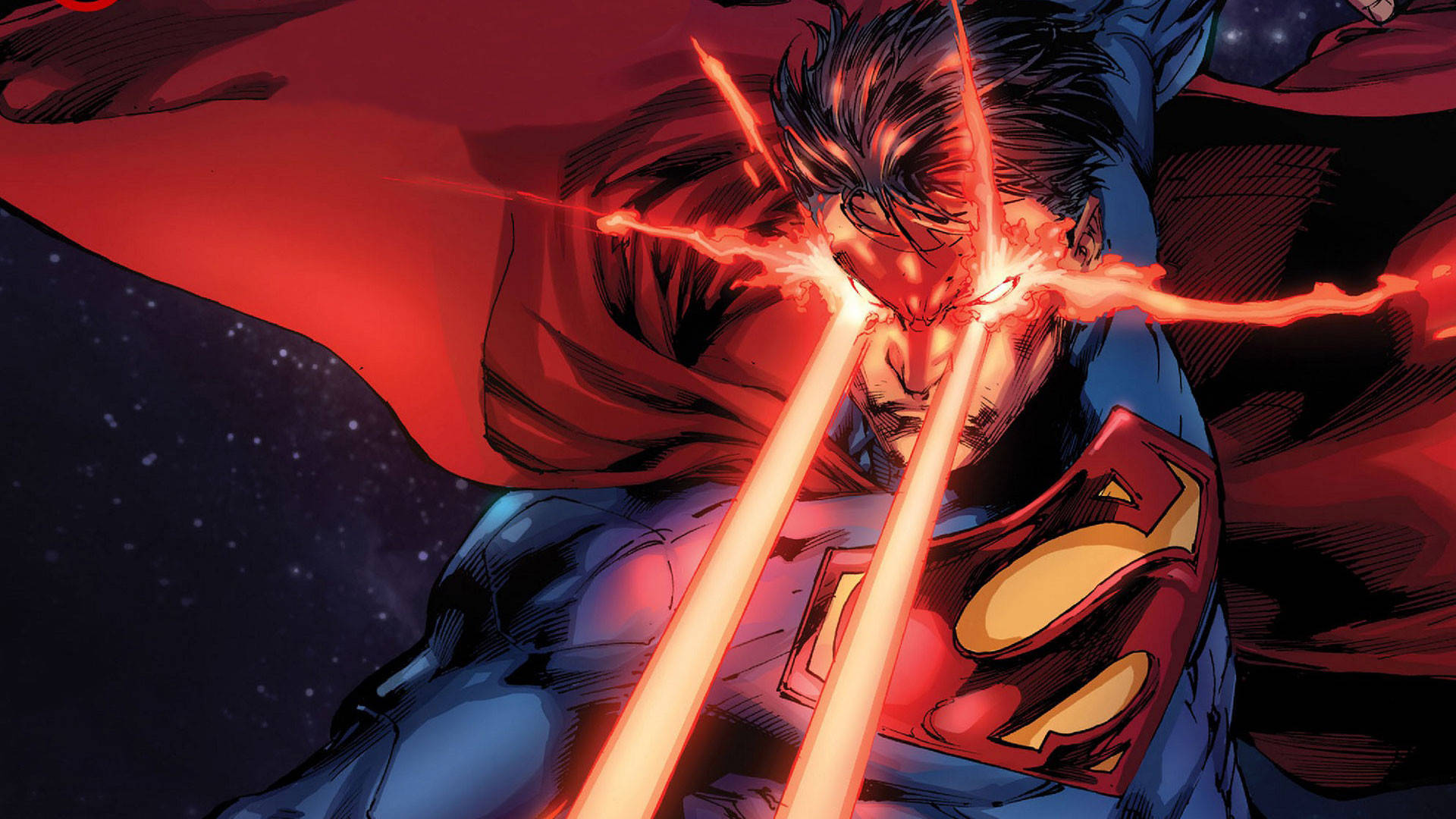 Animated Cartoon Superman Laser Eyes Background