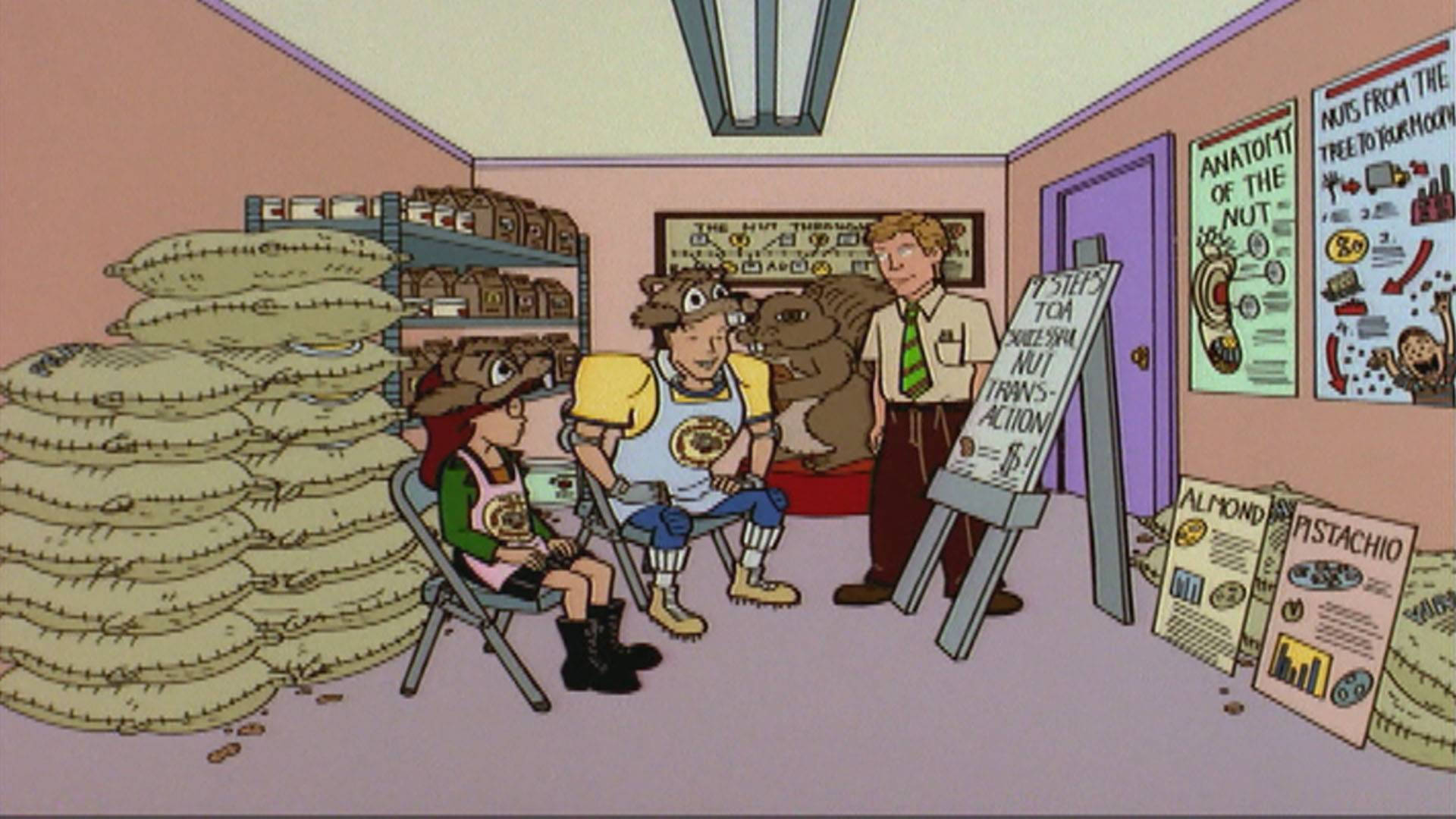 Animated Character Daria Exploring A Nut Warehouse