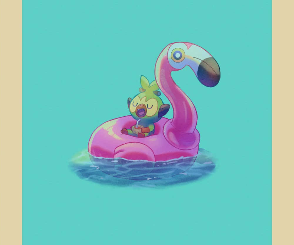 Animated Character Flamingo Floatie Background