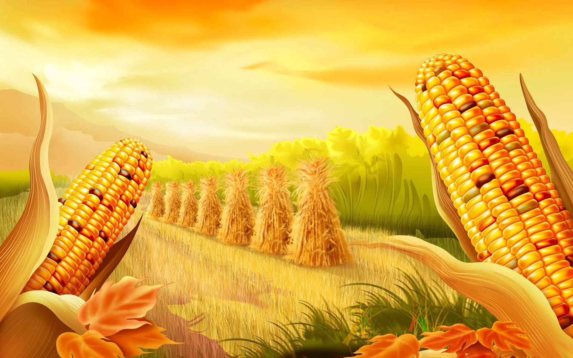 Animated Corn Farm Background