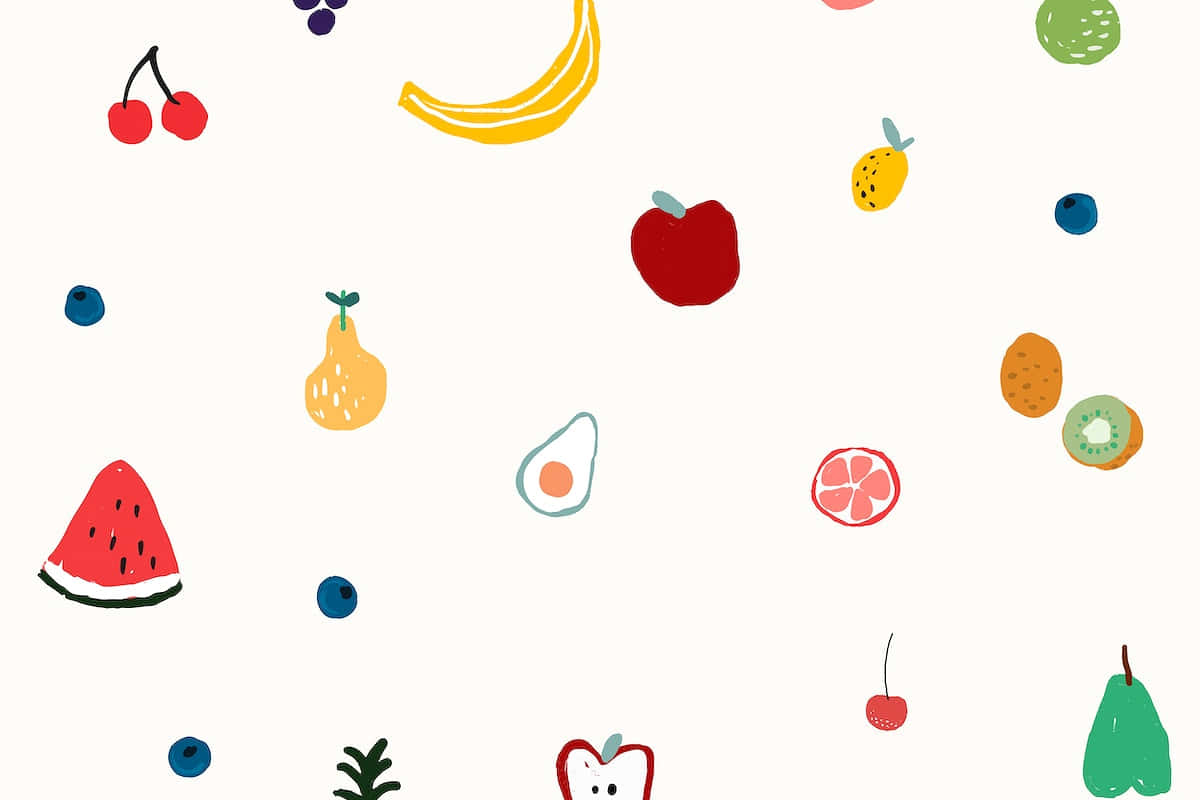 Animated Cute Fruits Slices Background