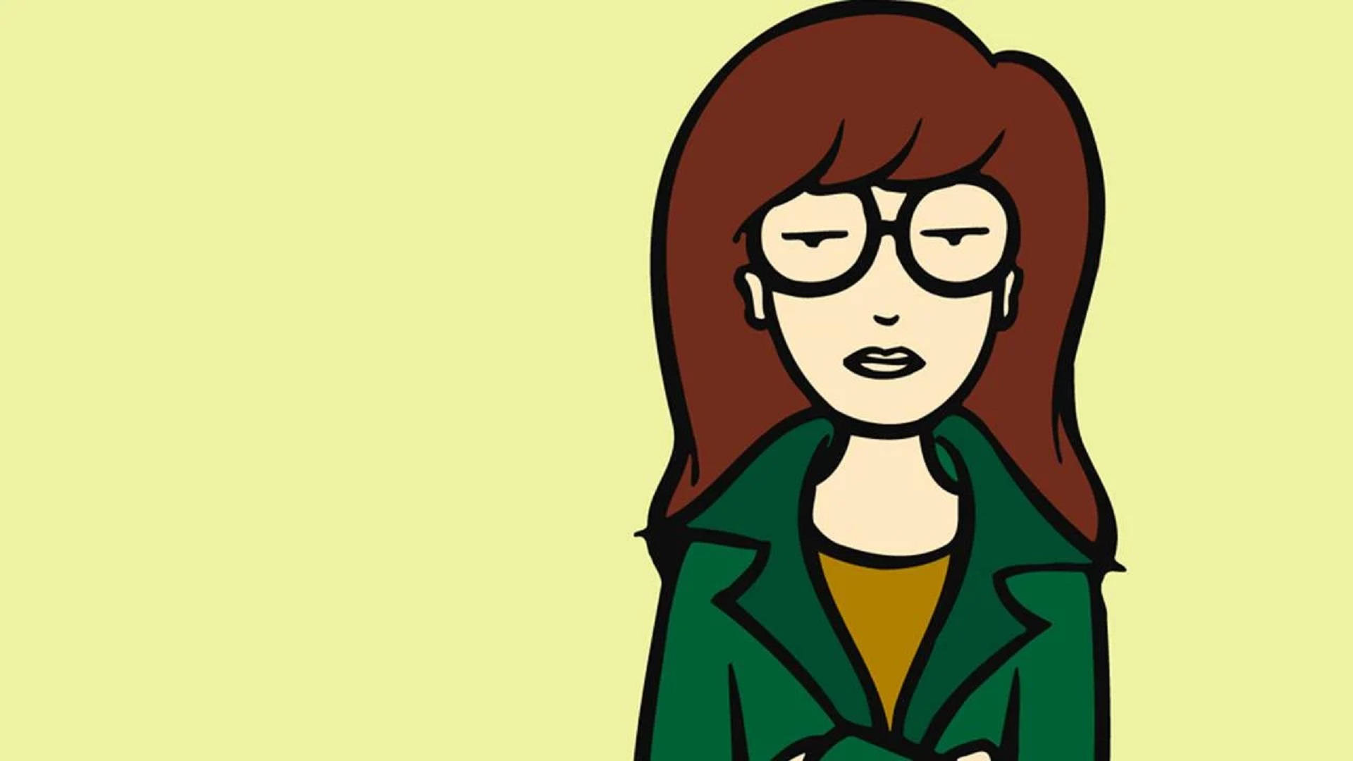Animated Daria Morgendorffer In Yellow Background Background