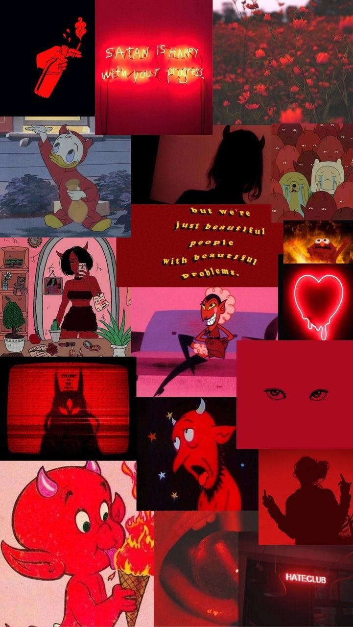 Animated Demon Red Aesthetic Iphone Background