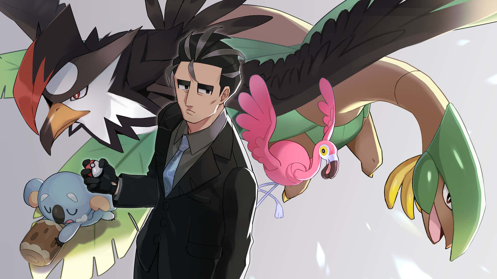 Animated Detectivewith Pokemon Companions Background