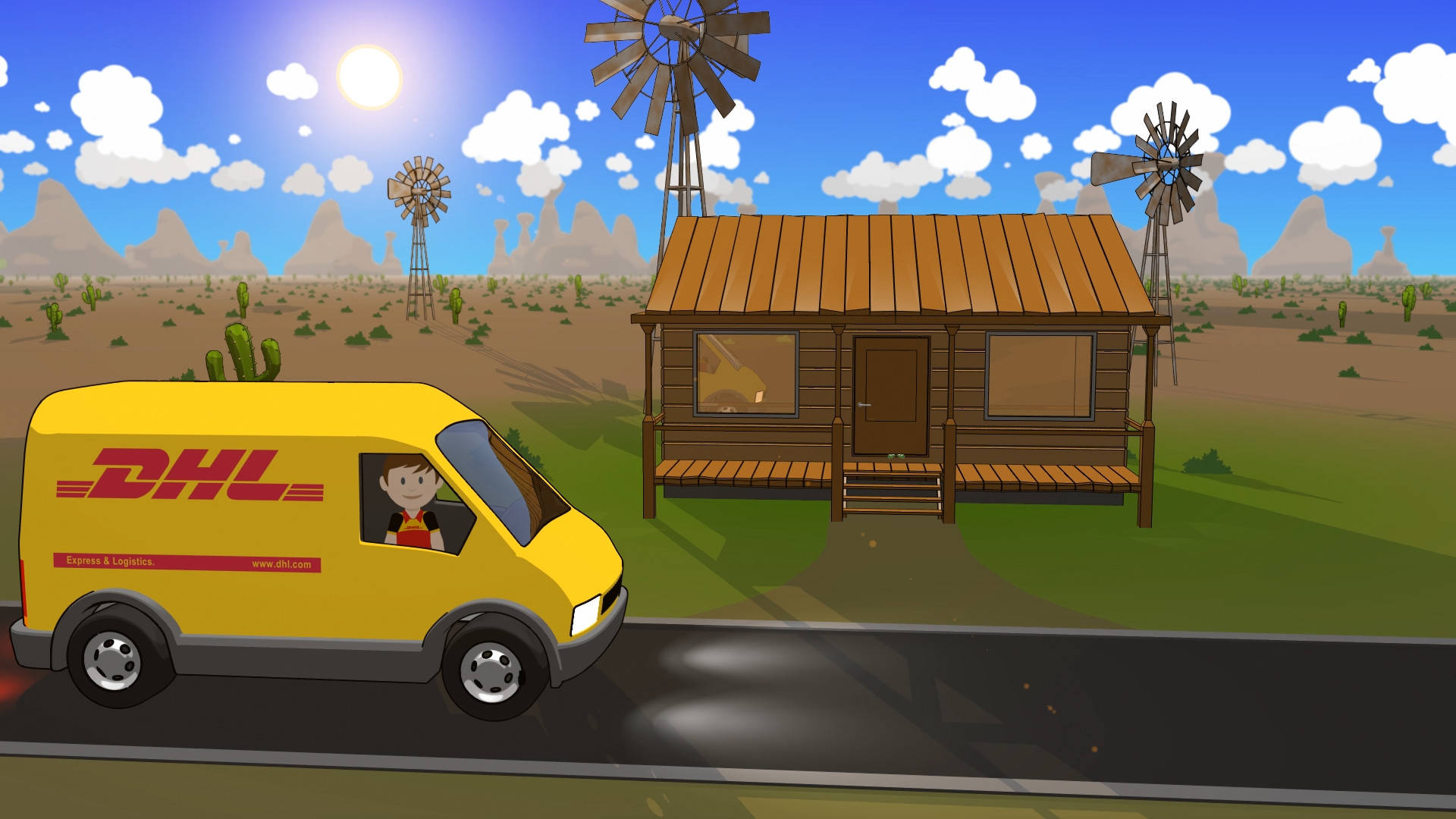 Animated Dhl Commercial Vehicle Background