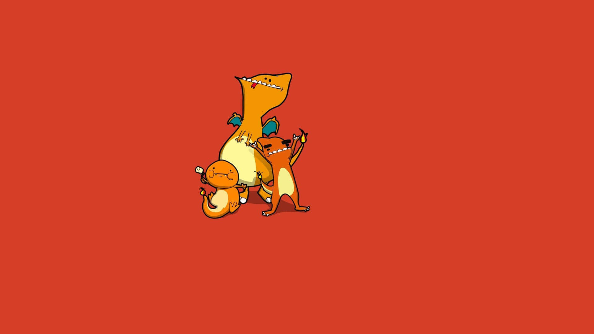 Animated Dinosaur Character Orange Background