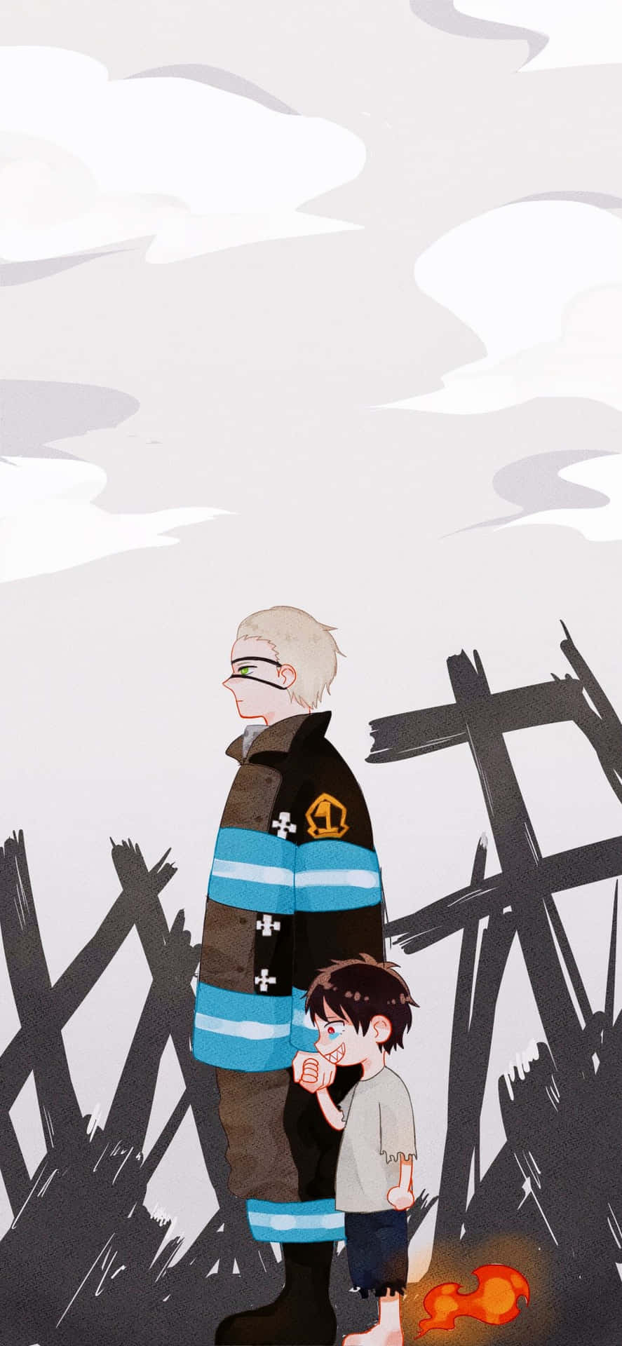 Animated Firefighterand Child