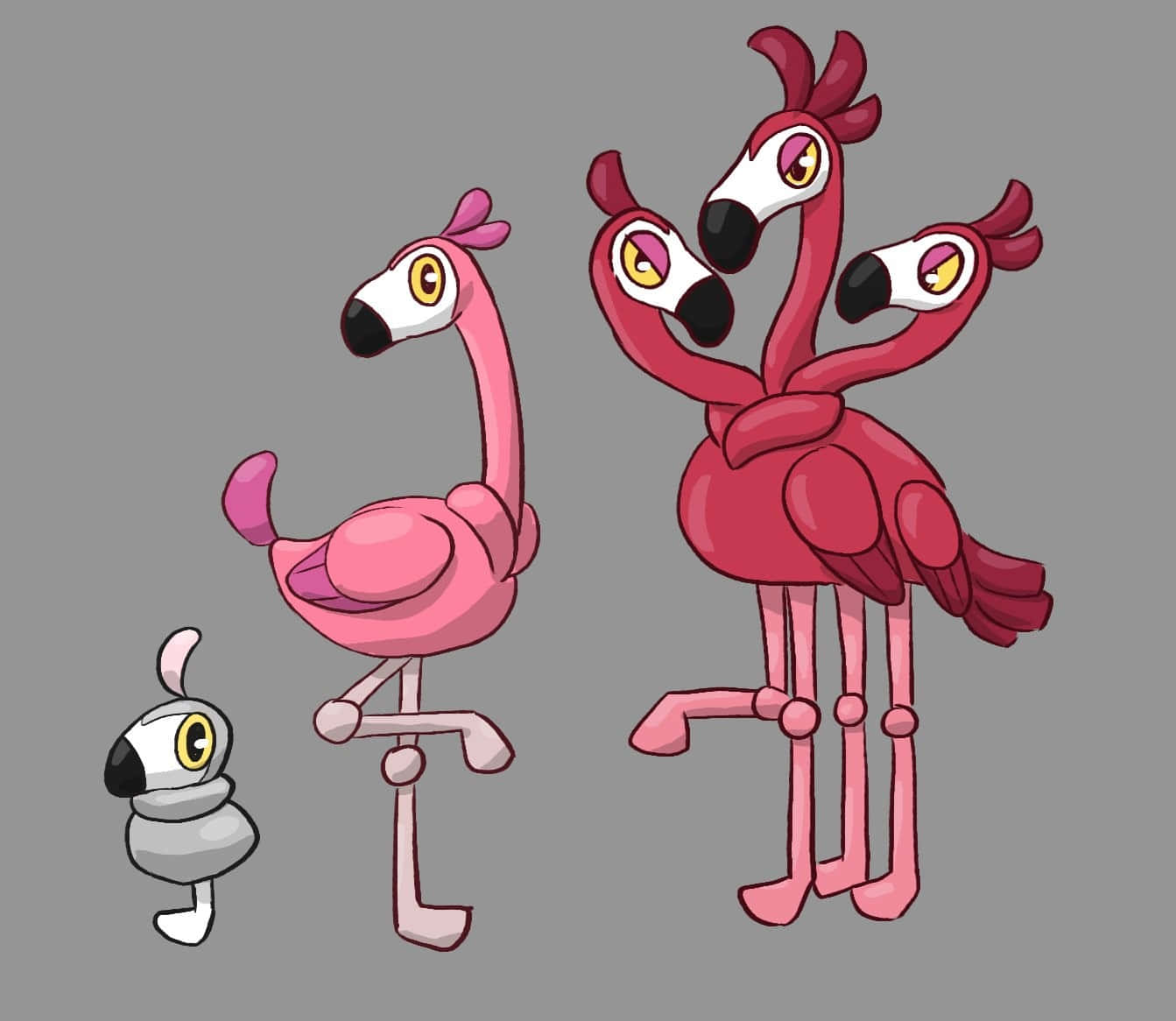Animated Flamingo Characters Evolution Background