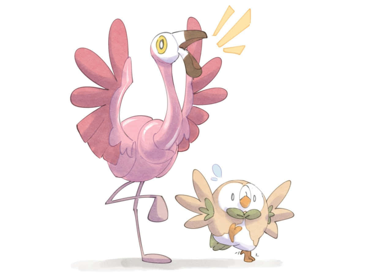 Animated Flamingoand Friend Dance Background