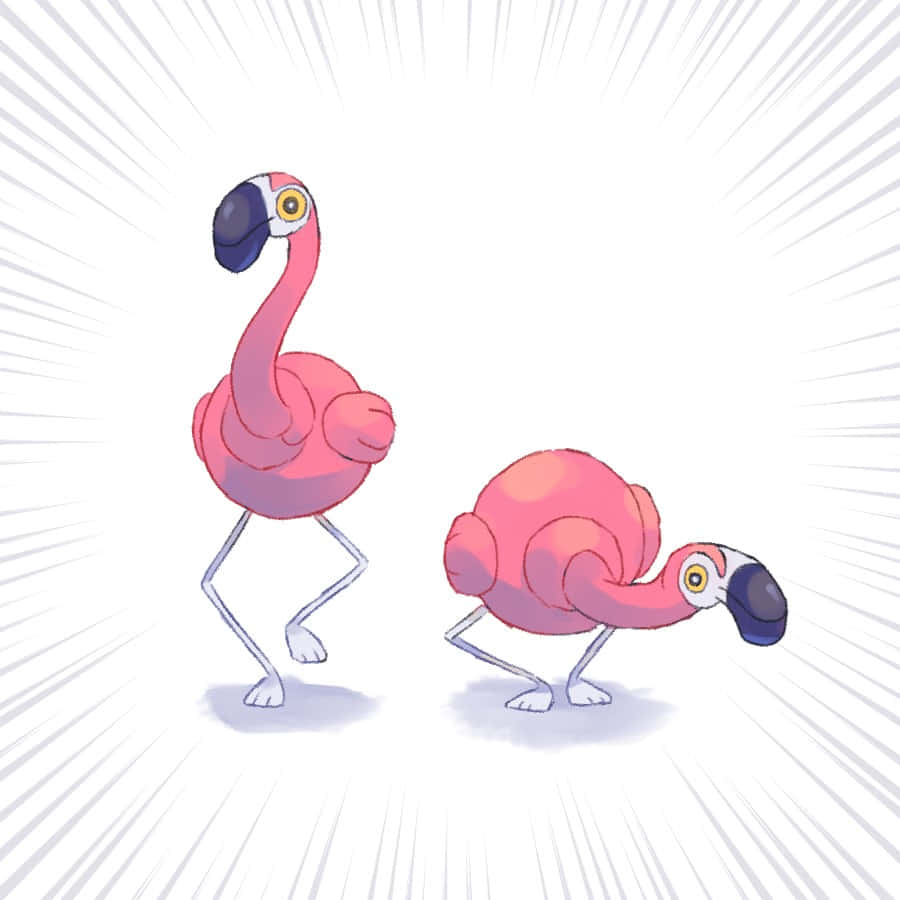 Animated Flamingos Cartoon Style Background
