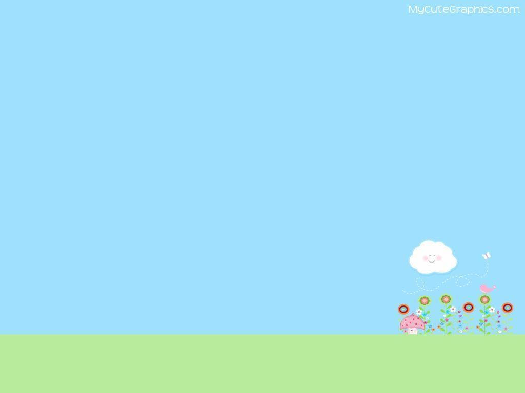 Animated Flowers And Small Cloud Cute Computer Background