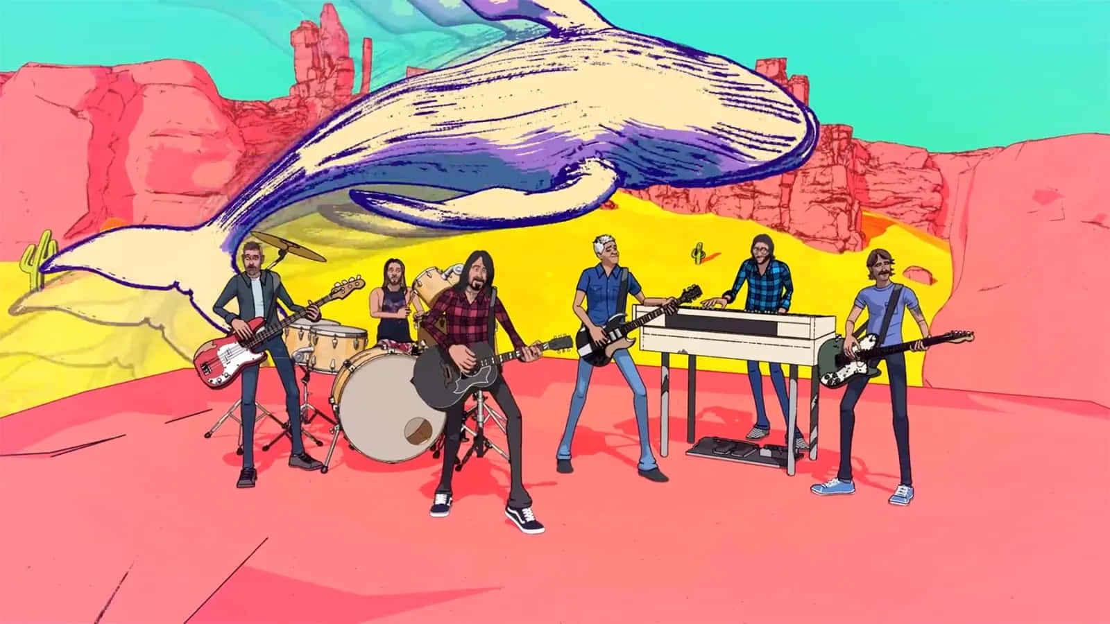 Animated Foo Fighters Desert Performance Background