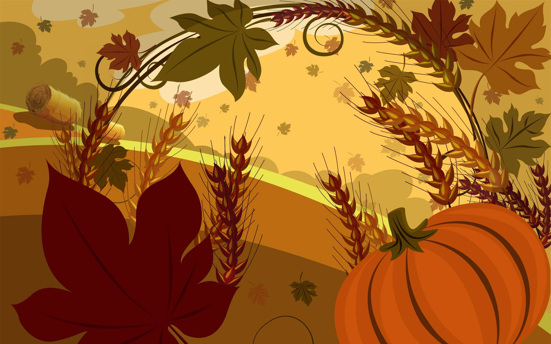 Animated Garden In Thanksgiving Background