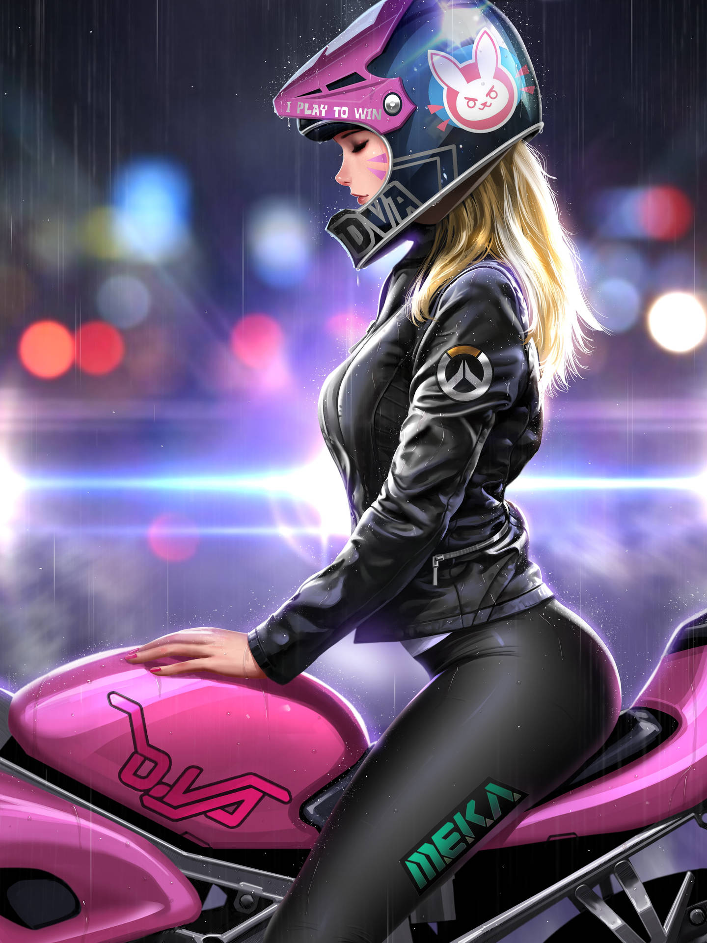 Animated Girl On A Motorbike Background